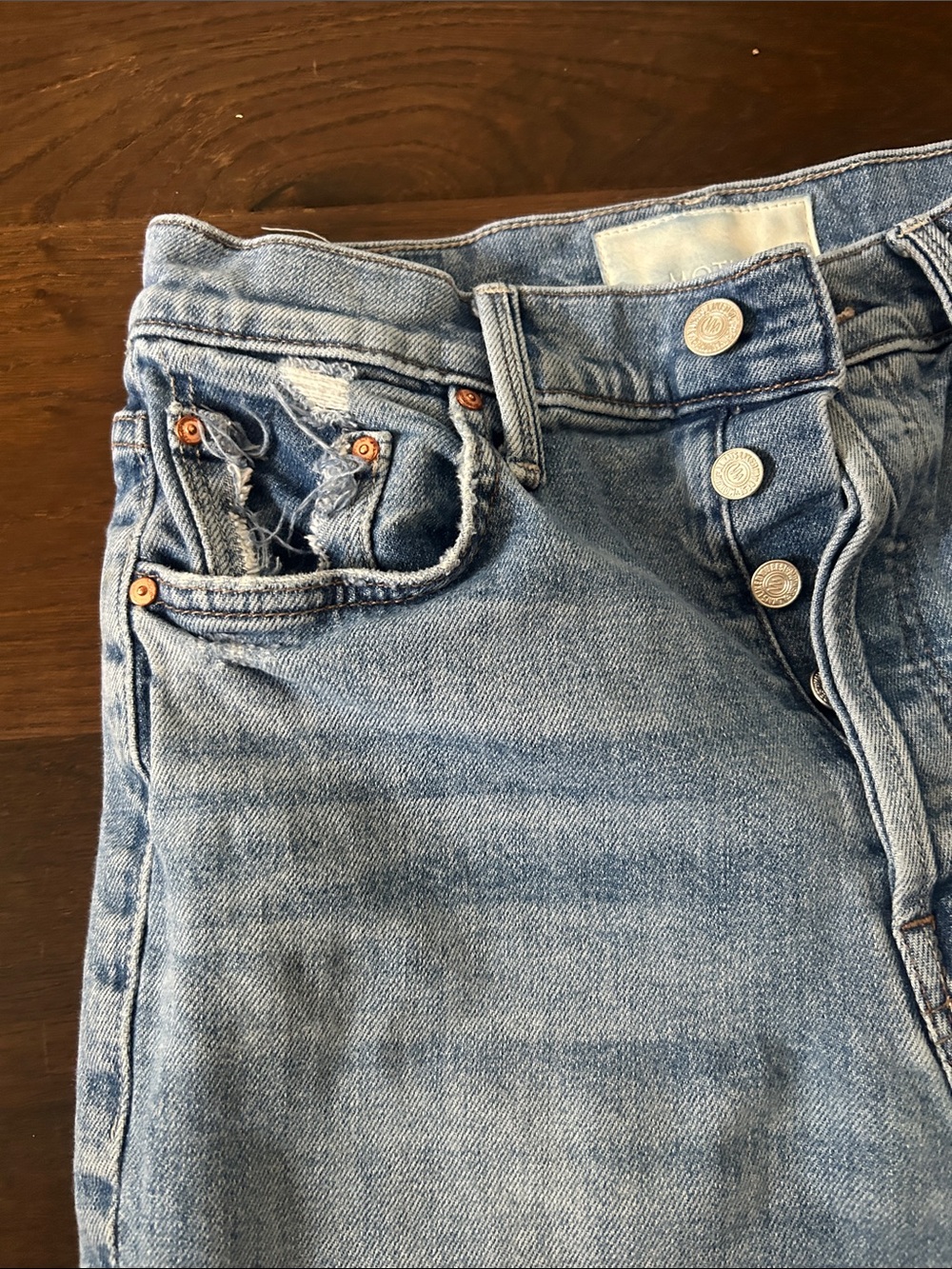 MOTHER DENIM THE TRIPPER FLOOD FRAY LEFT IN THE DUST sz 27 - Picture 5 of 11